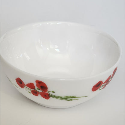 Luminarc Diwali Hypnosis Glass Small Salad Bowls Red Poppies