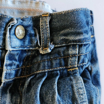 Lee	Vintage 1980s Girls High Waisted Pleated Retro Denim Blue Jeans Size 4T