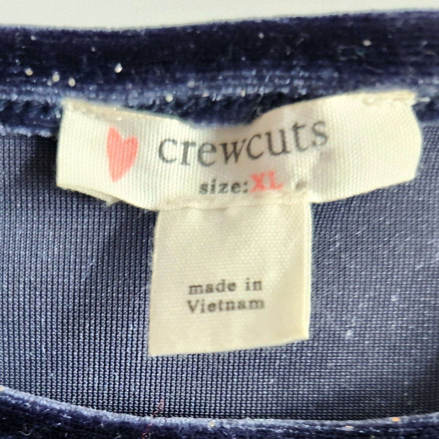 J.Crew Crewcuts Girls' Tulle Long Sleeved Sparkle Velvet Dress Navy Blue Sz XL