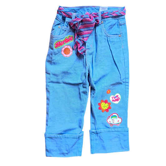 Vintage 2005 Girls Herbie Fully Loaded Blue Cotton Pants Love Bug Decals Girls S 7/8 M