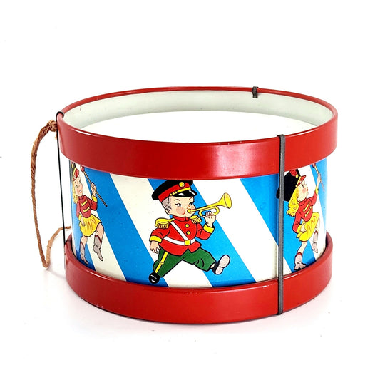 Vintage Ohio Art 6" Toy Drum 1950s Marching Band Collectible Kids Musical Toy