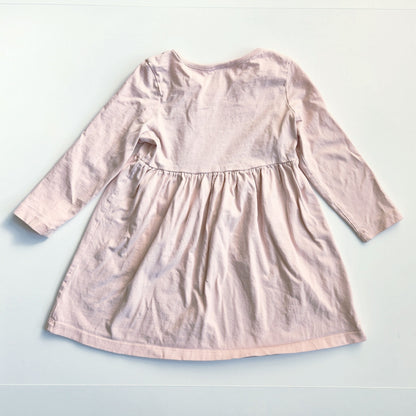 Hanna Andersson Character Dress Petal Pink Sparkly Silver Cat Size 3T | 90 cm