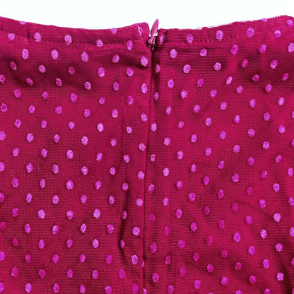 Mini Boden Girls Flocked Spot Winter Party Dress in Warm Cranberry Red – Size 13-14Y – NWT