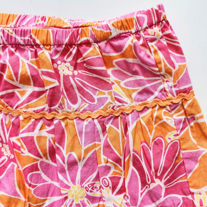 Lilly Pulitzer Vintage Y2K 2000s Girls Pink Orange Daisy Skirt w/ Rick Rack Sz 5