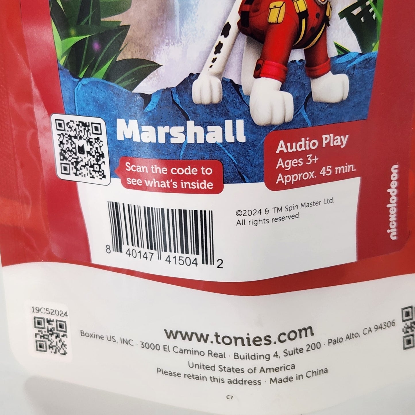 Toniebox Tonies PAW Patrol Jungle Pups Marshall Audio Character Figure – Kids Ages 3+