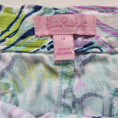Lilly Pulitzer Girls Shello Seashells Multicolored Adjustable Shorts Size 14