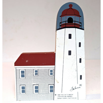 Cat's Meow Vintage 1990 Sandy Hook Lighthouse, Lighthouse Series Signed 1995