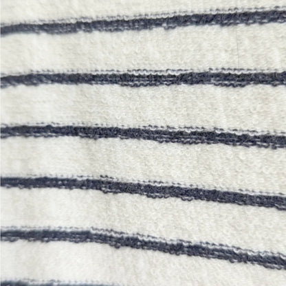 Lou & Grey Striped French Terry Dress | Navy Ivory Short Sleeve V-Neck Shift with Pockets | Women's Size M NWT