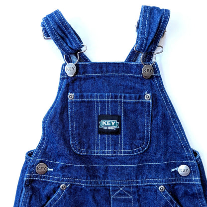 Key Infant Bib Overalls Dark Denim Sz 18 mos EUC Cotton