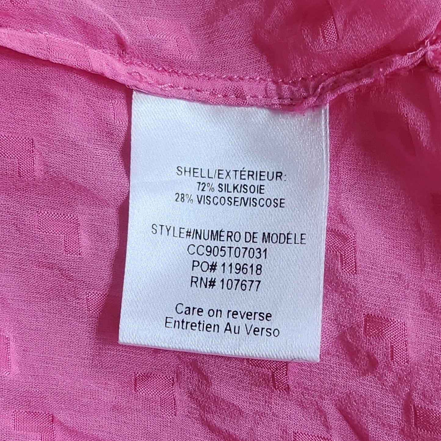 Alice + Olivia Women's Julius Tier Sleeve Silk Blend Blouse Hot Pink Size M
