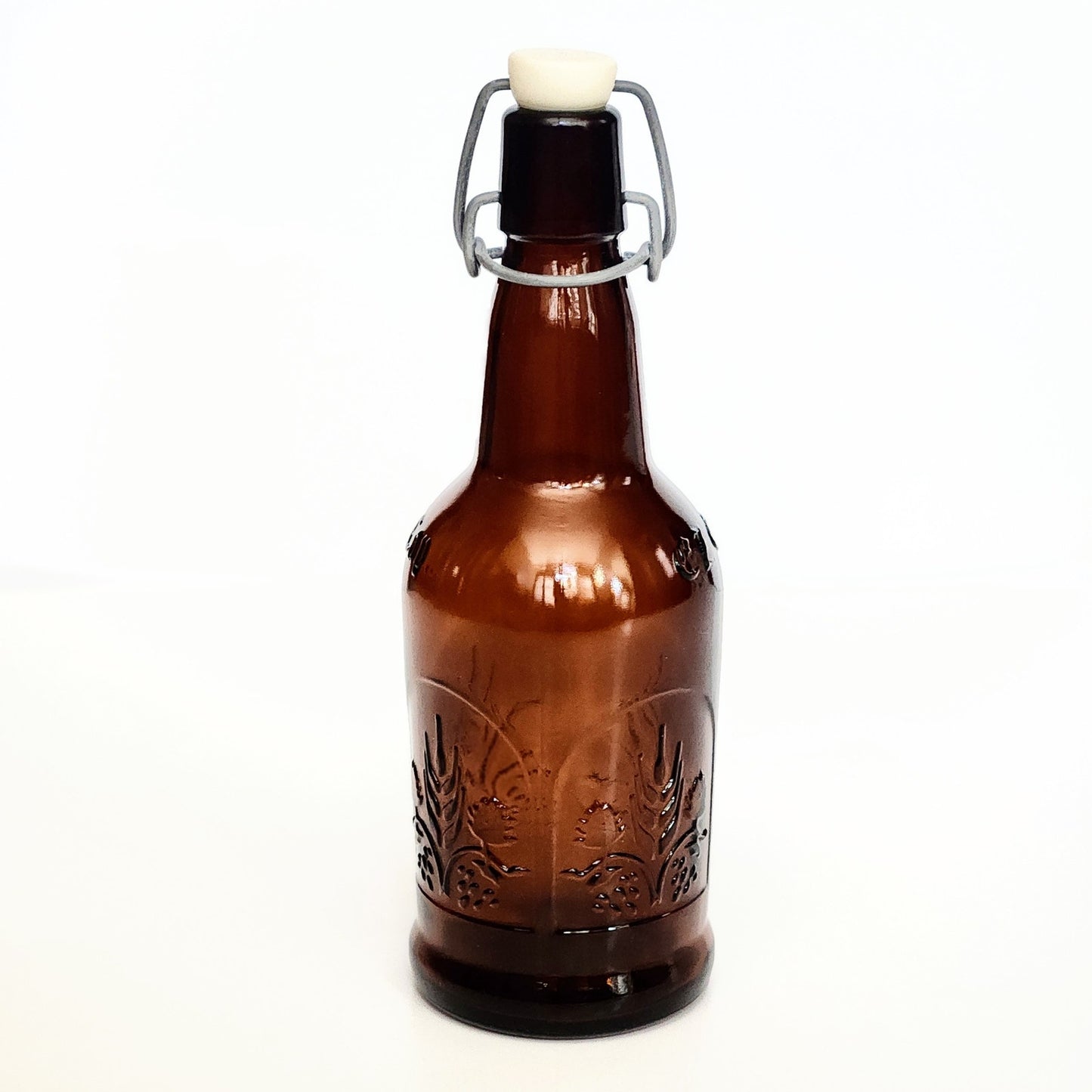 Vintage Dr JM McGillicudy's Sasparilla Brown Amber Embossed Glass Bottle EZ Cap