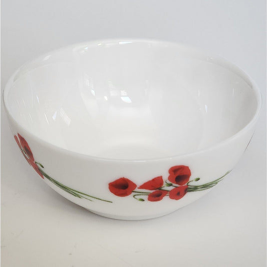 Luminarc Diwali Hypnosis Glass Small Salad Bowls Red Poppies