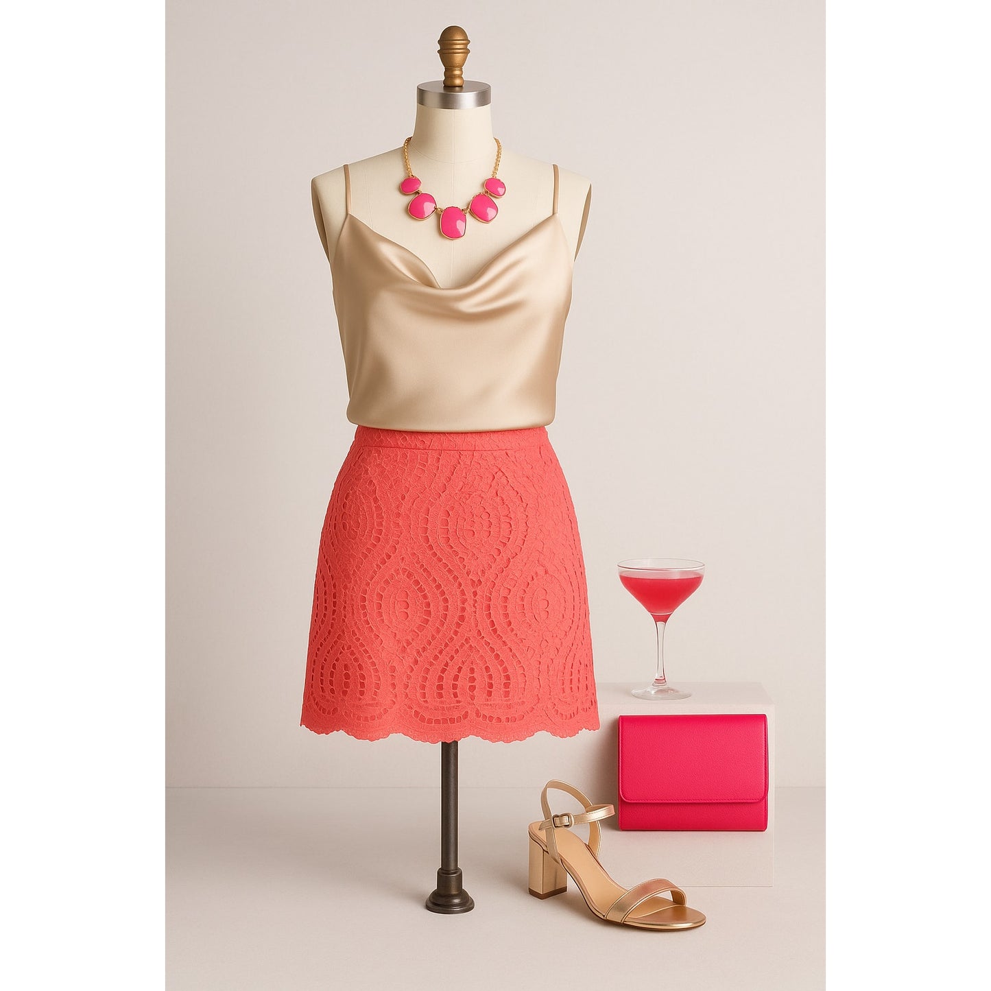Lilly Pulitzer Alice Skort Coral Pink Eyelet Stretch Mini Skirt Women's Size 0