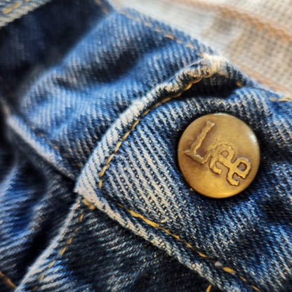 Lee	Vintage 1980s Girls High Waisted Pleated Retro Denim Blue Jeans Size 4T