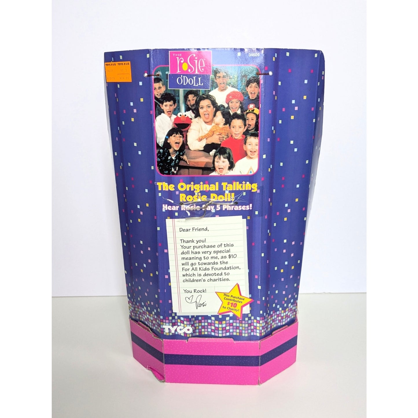 Vintage Rosie O’Donnell Talking Doll – 1990s Tyco Plush – Works! NIB Toys R Us Box – Kids Pop Culture Collectible