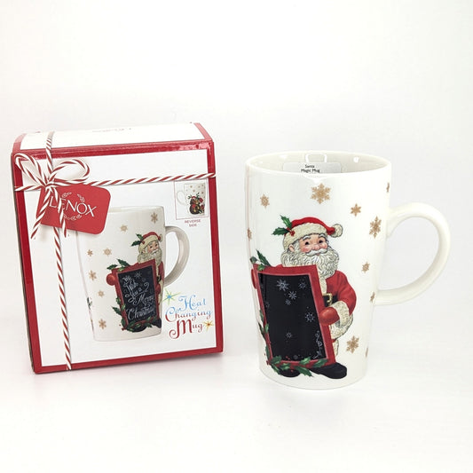LENOX Christmas Heat Changing Santa Magic Mug 14 oz Coffee Cup NIB Holiday Gift