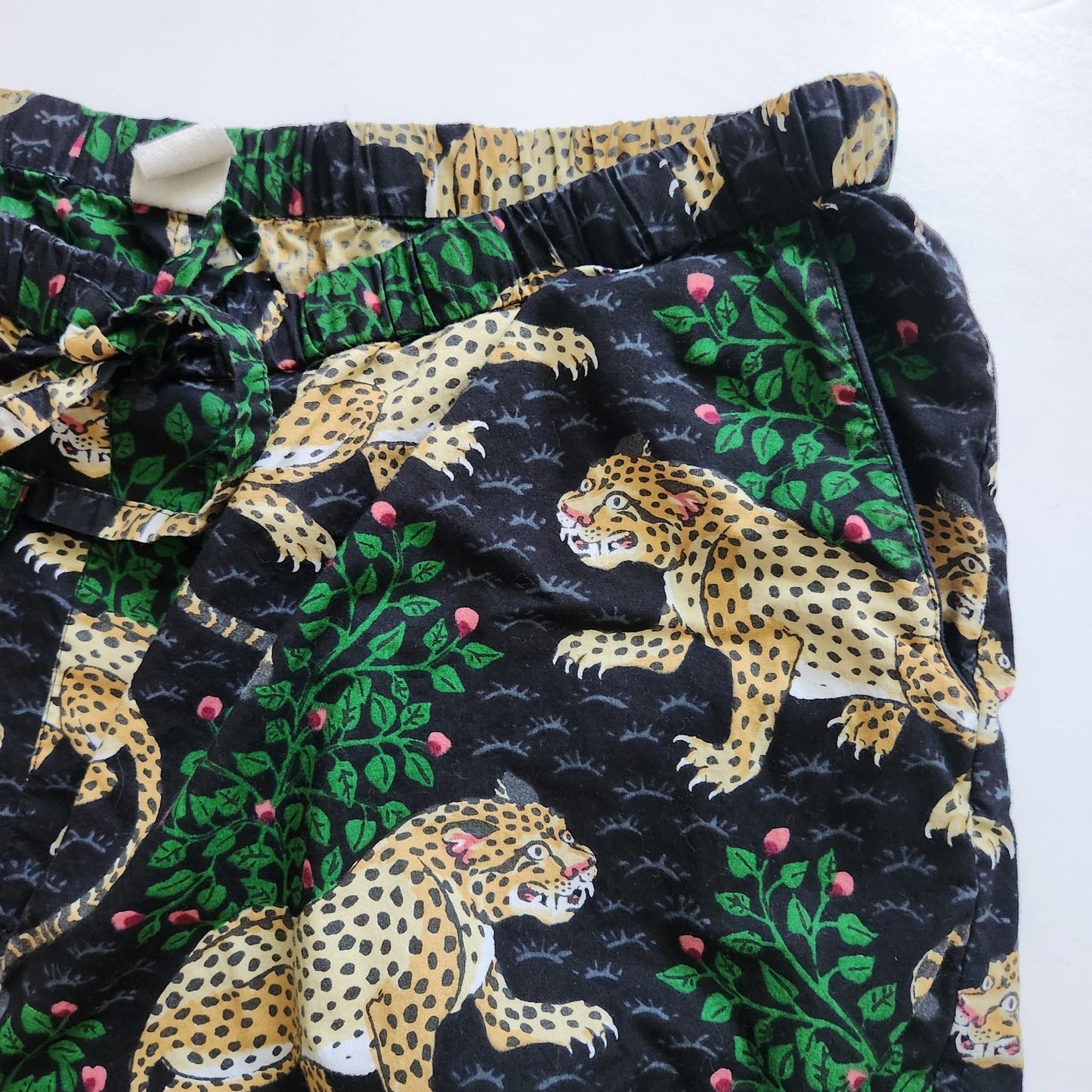 Printfresh Women's Cropped PJ Pajama Pants Organic Cotton Bagheera Print Size XL