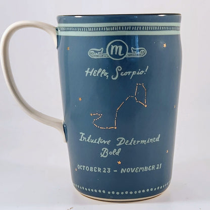 Anthropologie Danielle Kroll Teal & Metallic Gold Zodiac "Scorpio" Mug 14 oz | Home