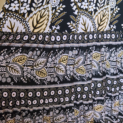 Anthropologie Maeve Women's Giulietta Boho Maxi Dress – Black Floral Size LP