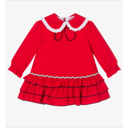Miranda Baby Girls Red Ruffle Long Sleeve Dress Sz 24 mos		NWT