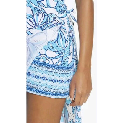 🌸 NWT Lilly Pulitzer Women's Donna Maxi Romper Succulent Blue Pop Up Coronado Crab Size 00