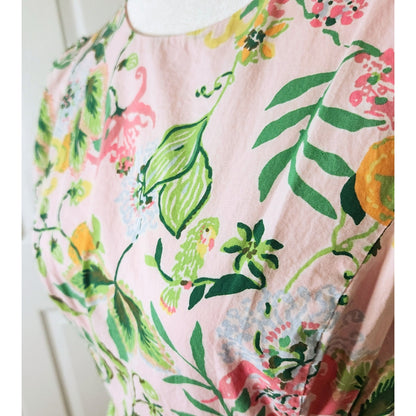 Lilly Pulitzer Women's Lyssa Floral Cotton Midi Dress Multi Via Amore Spritzer Size 8