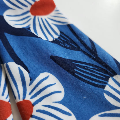 Hanna Andersson Girls Printed Mixie Rashguard Short Swim Set Blue Daisy Size 8 | 130 cm