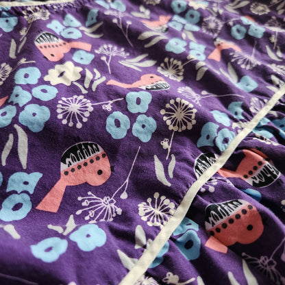 Hanna Andersson Girls Bird Woven Top Chateau Purple Size 14-16 | 160 cm