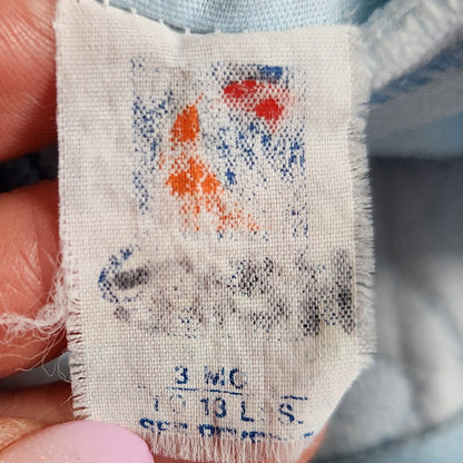Carter's Vintage 1980s Velour Baby Blue Bear Footie Overalls Size 0-3 months