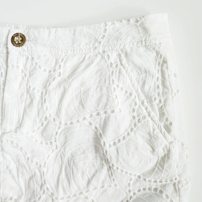 Lilly Pulitzer Lorelie Skort Resort White Leaf Eyelet Skirt | Women's Size 2
