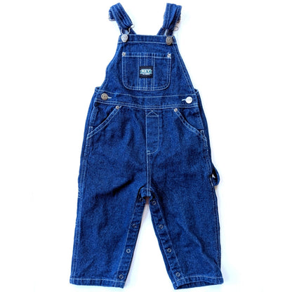 Key Infant Bib Overalls Dark Denim Sz 18 mos EUC Cotton