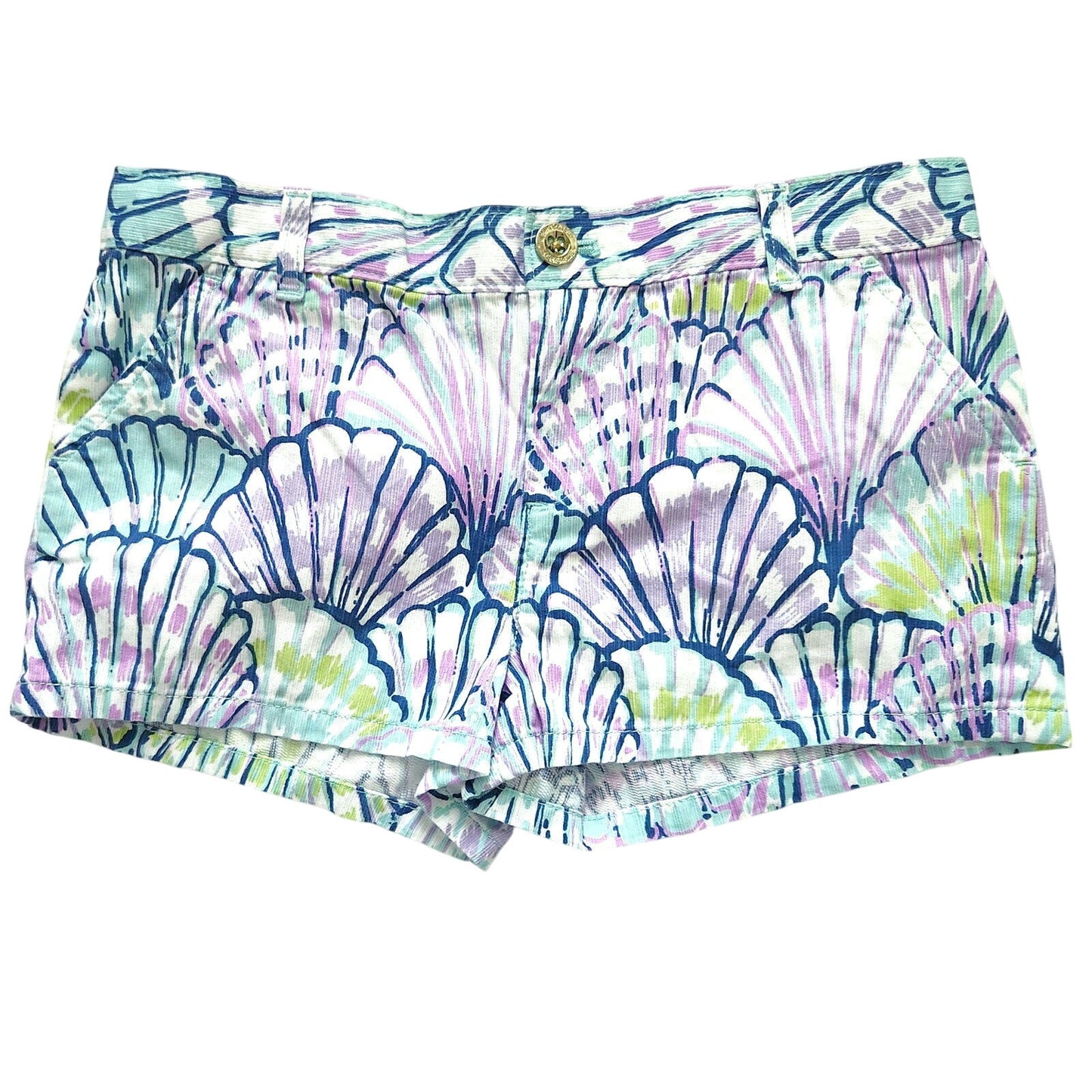 Lilly Pulitzer Girls Shello Seashells Multicolored Adjustable Shorts Size 14