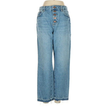 Boden Women's High Rise Straight Leg Jeans Light Wash Blue Size 8R US | 12R UK