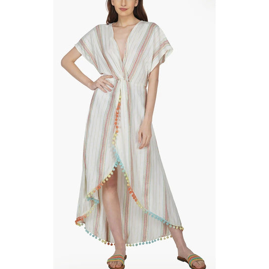 America & Beyond Women's Rainbow Sunshine Maxi Beach Cover-up Size XL