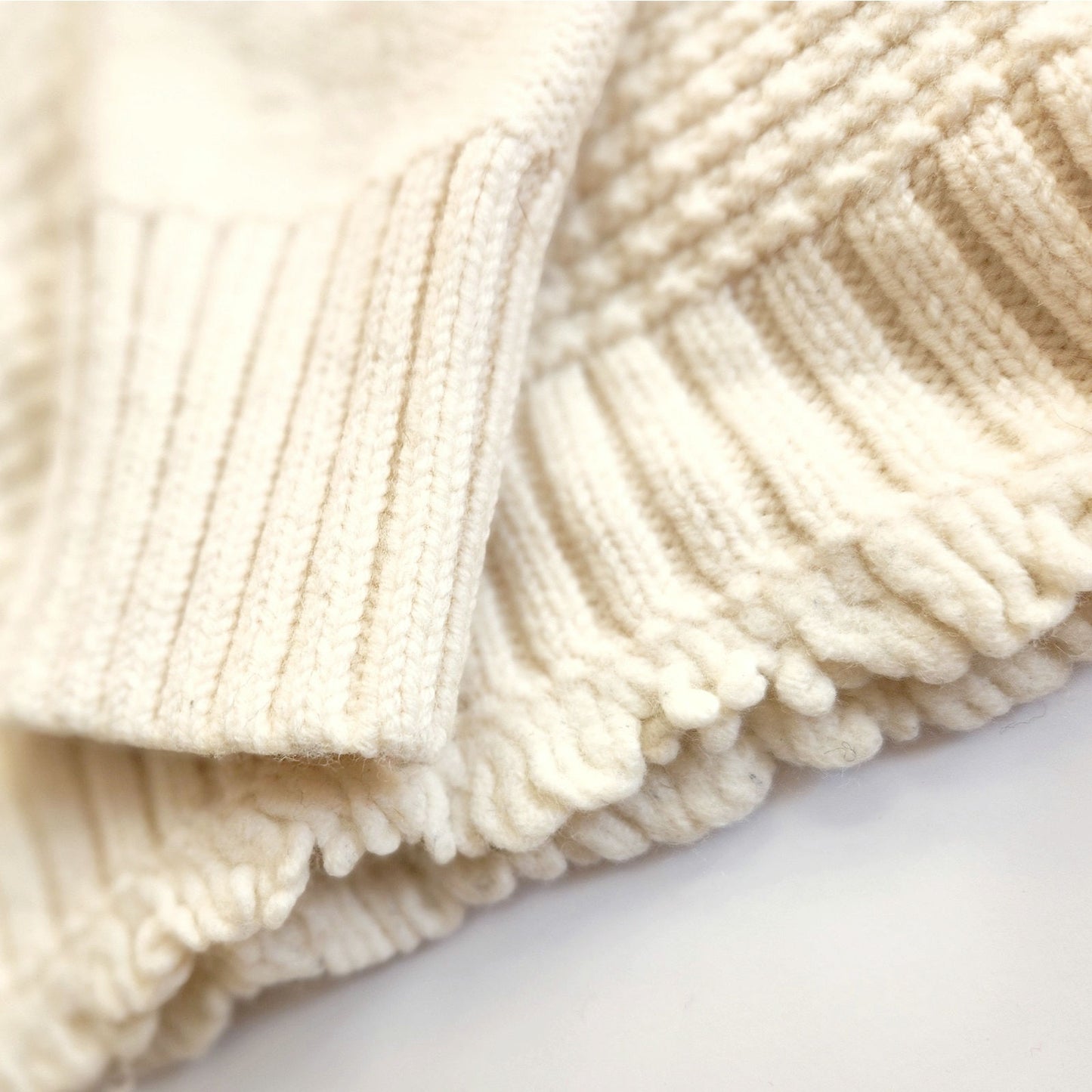 Madewell Stitchmix Pullover Sweater Ivory Merino Wool Size Small EUC