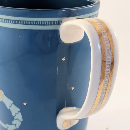 Anthropologie Danielle Kroll Teal & Metallic Gold Zodiac "Scorpio" Mug 14 oz | Home