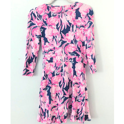 Lilly Pulitzer Jessalynne Romper in Inky Navy Flamingle Skort Dress Size XS