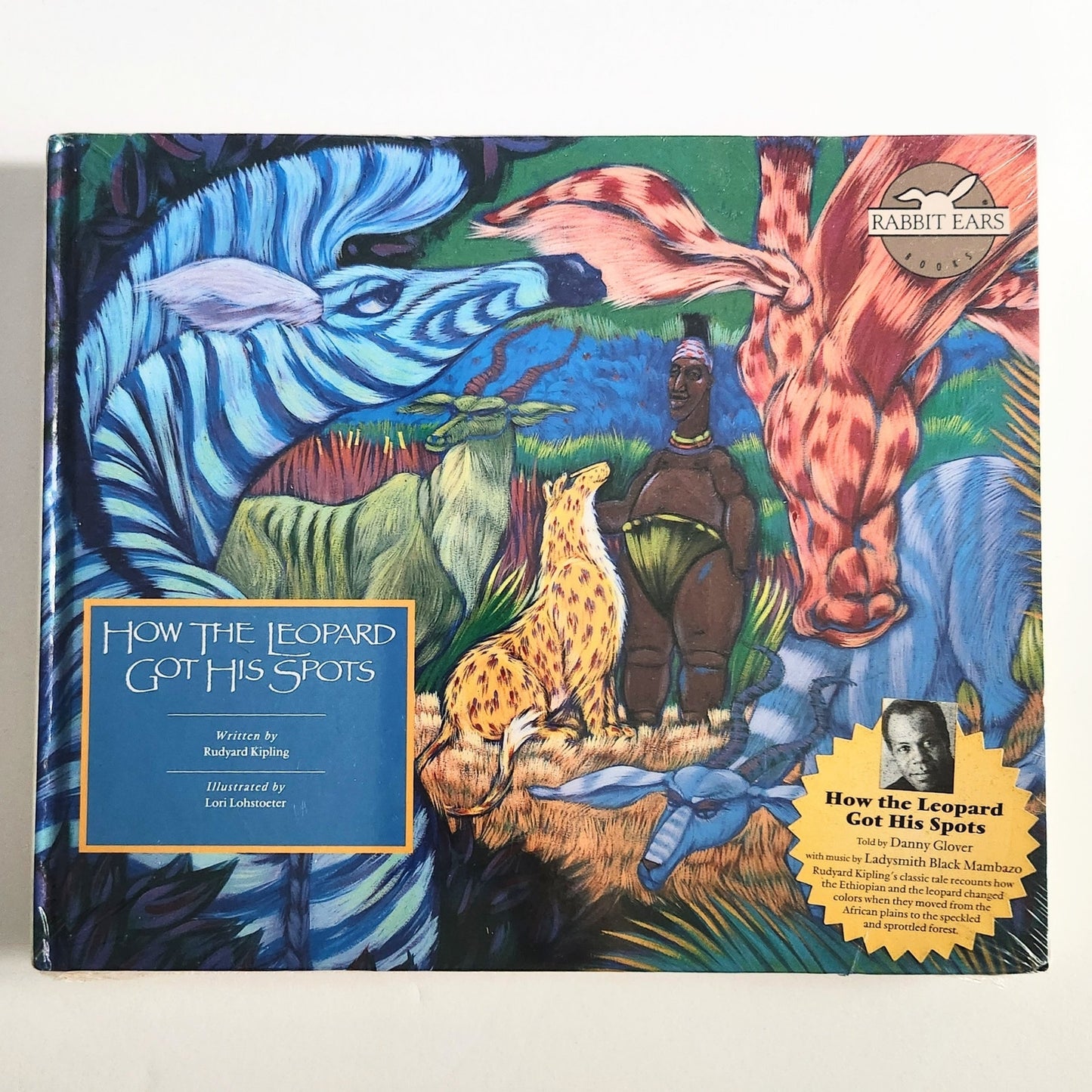 SEALED Rabbit Ears Vintage 80s Kids Book & Cassette How the Leopard Got His Spots Danny Glover
