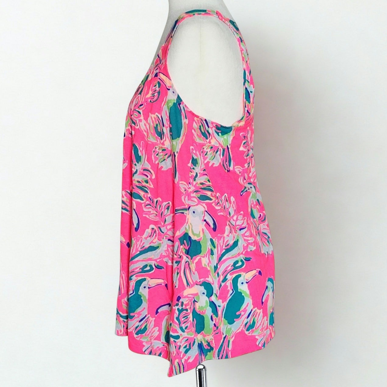 Lilly Pulitzer Women's Monterey Racerback Pink Toucan Tango Tank Top Shirt M
