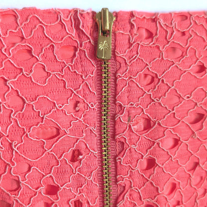 Lilly Pulitzer Alice Skort Coral Pink Eyelet Stretch Mini Skirt Women's Size 0