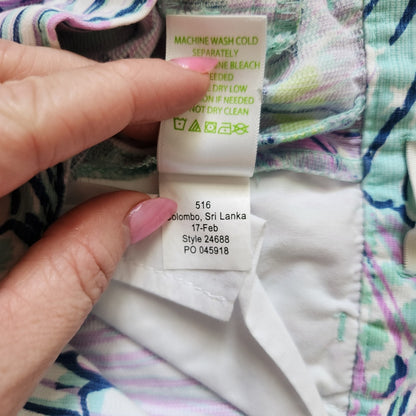 Lilly Pulitzer Girls Shello Seashells Multicolored Adjustable Shorts Size 14