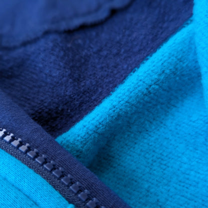 Nike Infant Fleece Color Block Coverall Blue Turquoise Orange Sz 12 mos 74-80 cm