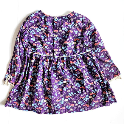 Hanna Andersson Girls Bird Woven Top Chateau Purple Size 14-16 | 160 cm