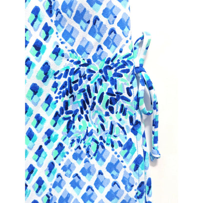 Lilly Pulitzer Women's Pearl Shift Romper Dress Blue White Pineapple Print Size 00
