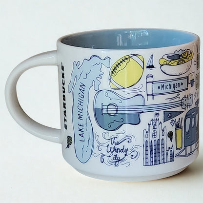 Starbucks Chicago Been There Series Collectible Ceramic Blue Glazed Coffee Mug | Home