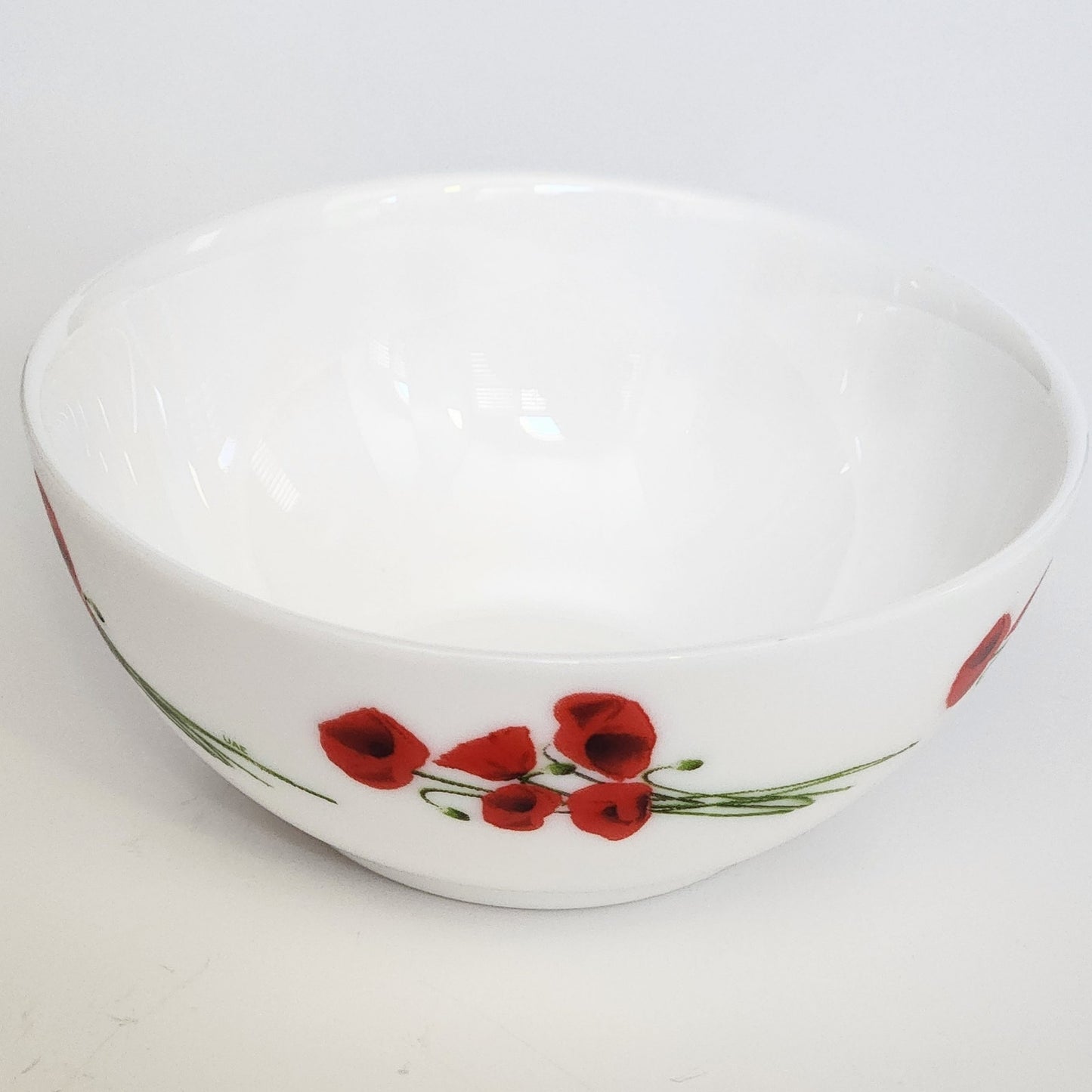 Luminarc Diwali Hypnosis Glass Small Salad Bowls Red Poppies