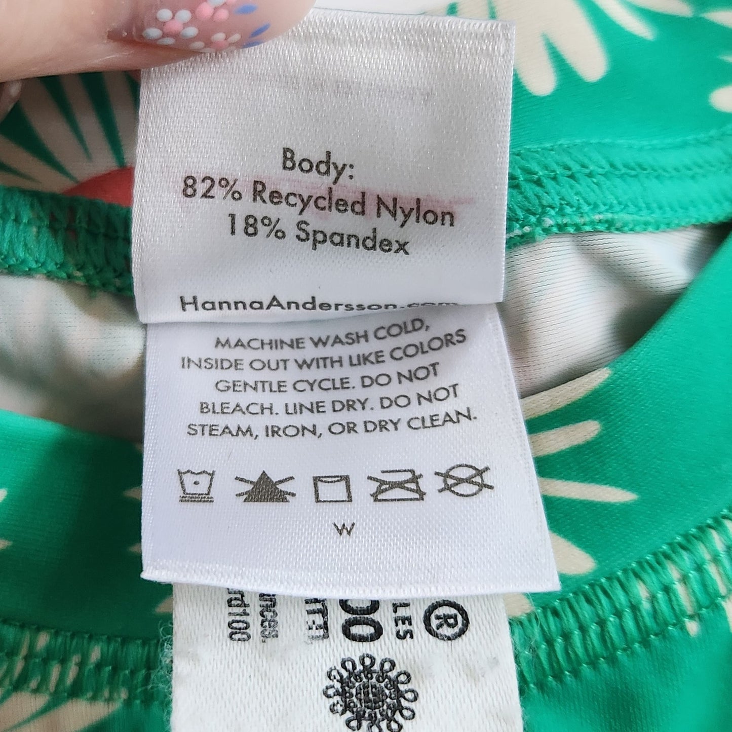 Hanna Andersson Mixie Rashguard White Daisy On Minty Green Size 10 | 140 cm