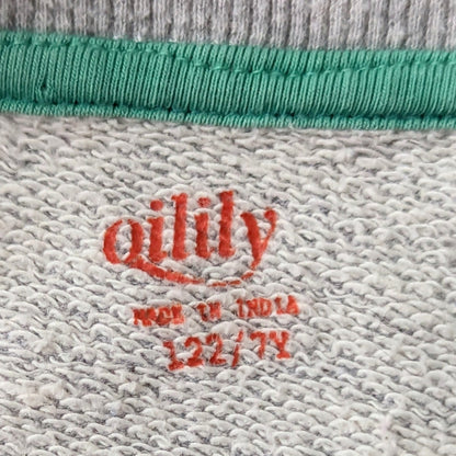 Oilily Believe Sweater Gray Crewneck Sequins Embroidery Size 7 | 122 cm