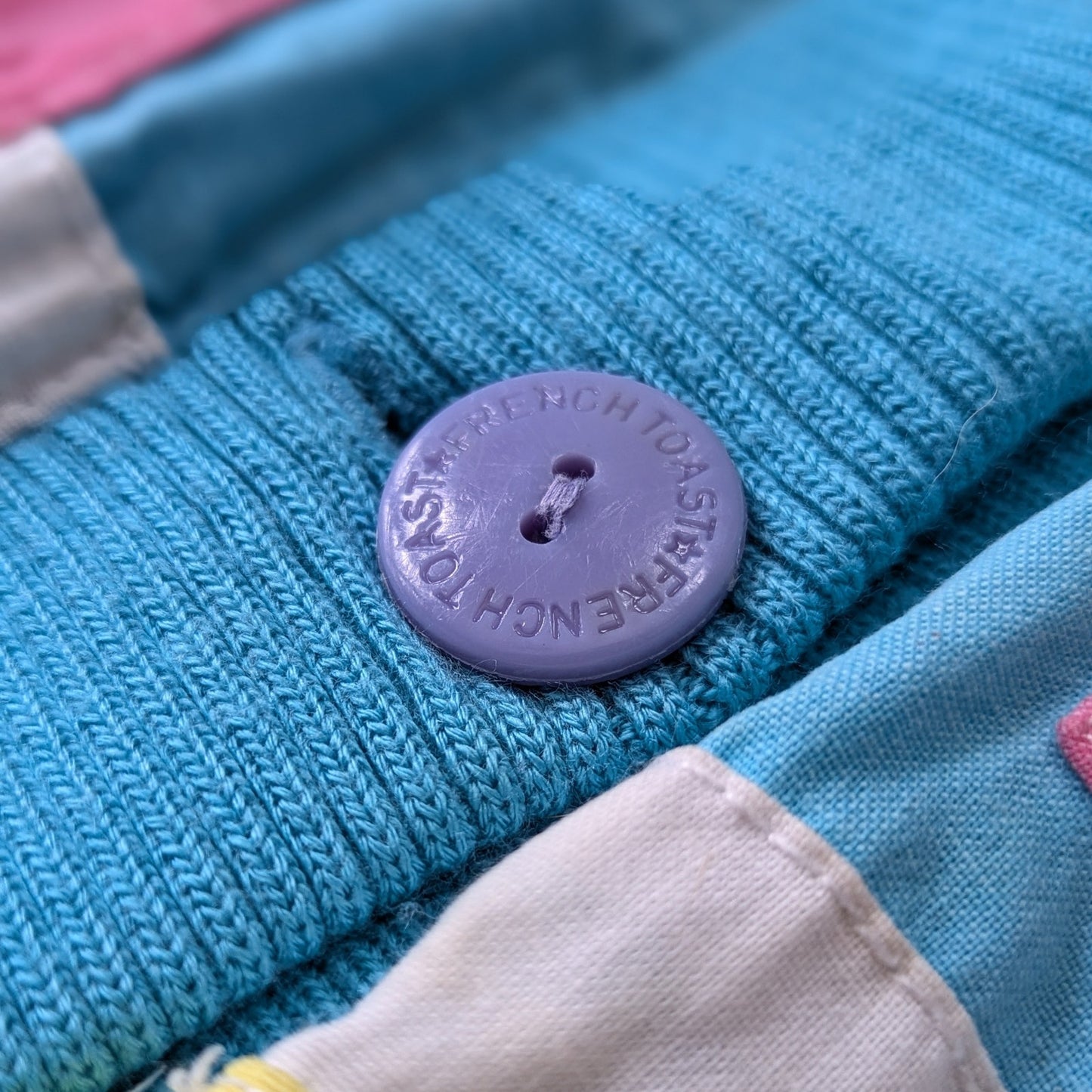 French Toast	by Lollytogs Vintage 1980s Turquoise Pink Easter Egg Jacket Size 6
