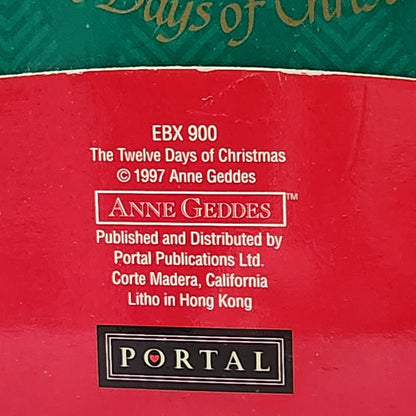 Anne Geddes Christmas Card Set – Vintage 1990s Greeting Cards Boxed Set – 24 Unused Cards w/ Envelopes – “Twelve Days of Christmas”